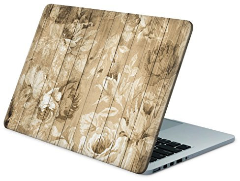 Skins4u Laptop Aufkleber Universal Skin Netbook Sticker für bis zu 17,3 Displays in 41,5x33cm - Roses on Wood