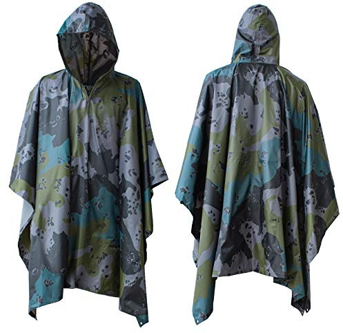 ElifeAcc Vattentät poncho multifunktionell regnponcho vuxen vattentät för utomhusaktiviteter, Kamouflage3, one size