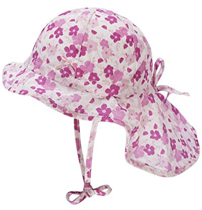 Döll Baby - Mädchen Sonnenhut mit Nackenschutz Sonnenhut, per Pack Rosa (Fuchsia Pink|Pink 2023), 47 (Herstellergröße: 47)