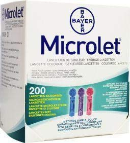 Bayer - Lancette microlet colorée P6571 - 200 pièces