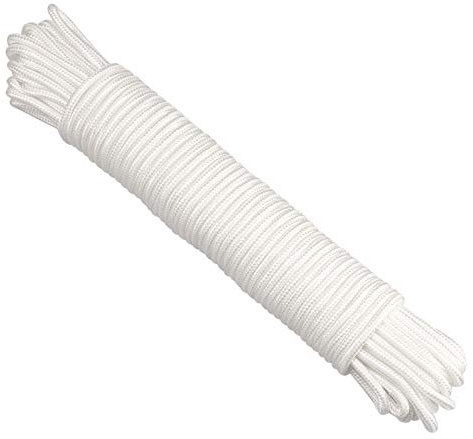 G2PLUS Corde en Nylon Blanc 6mm x 30m, Cordon Tressé Polyvalent