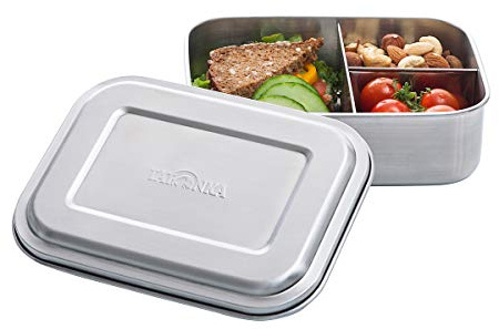 Tatonka Edelstahl Brotdose Lunch Box 3 1000 ml - Brotbox mit drei Fächern - schadstofffrei/BPA-frei und spülmaschinenfest