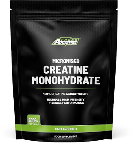 Freak Athletics Creatine Monohydrate Powder 500g (142 Servings Unflavoured) 100% Micronised Creatine Powder