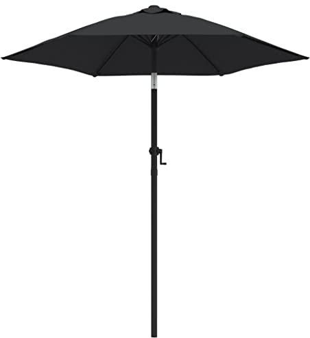 vidaXL Parasol Extérieur Parasol de Patio Parasol de Terrasse Parasol de Jardin Pare-soleil Arrière-cour Noir 200x224 cm Aluminium