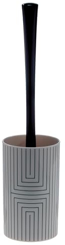 Spirella Set Brosse WC Graphic Blanc Noir Mat à Poser