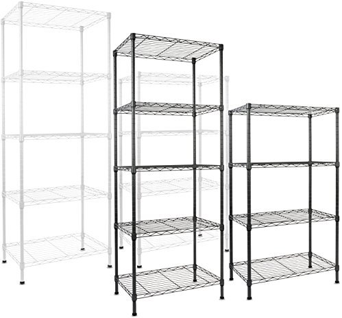 Floordirekt Scaffale con ripiani a griglia Rocky | in metallo | portata circa 50 kg per ripiano | Sistema di superfici d’appoggio multifunzionale (90 x 45 x 200 cm, colore bianco)