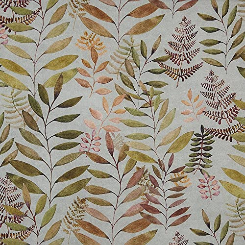 Kt KILOtela - Dekostoff Halbpanama Baumwolle, Home-Accessoires, Tischdecken, Kissen, Vorhänge, Taschen, 100 cm Länge x 280 cm Breite, Salvia-Pflanzen, Grün, Pink, Orange ─ 1 Meter
