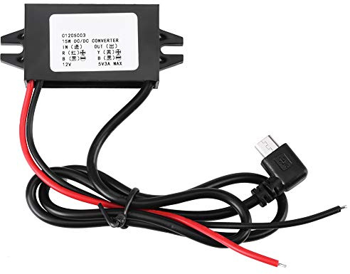 EVTSCAN Latest DC-DC 12V to 5V 3A Micro USB Converter Voltage Step Down Regulator for Car Smartphone