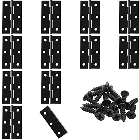 Murtenze 12 Pack 2.5 Inch Door Hinge Cabinet Hinge,Black Butt Hinges Ball Bearing Window Outdoor Hinges with Mounting Screws
