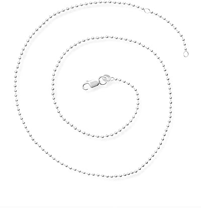 Drachenfels Kugelkette I Klassische Halskette für Anhänger aus hochwertigem 925 Sterling Silber I Länge 45 cm & Stärke Ø 1,8 mm I In Goldschmiedequalität gefertigt I D KK 56/AG