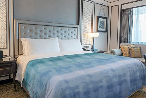 IlGruppone Copriletto Estivo Made in Italy 100% Cotone Coperta Leggera Piquet Singolo Matrimoniale Piazza e Mezza - Arcobaleno Blu - 2 Piazze