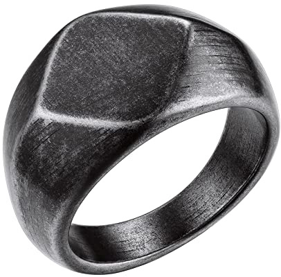 Bestyle Siegelring Damen Herren aus Edelstahl Silber|Gold|Schwarz|Vintage Grau