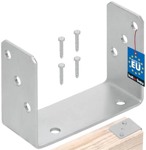 KOTARBAU® U-Pfostenträger zum Aufschrauben 140 mm Feuerverzinkt Silber Die perfekte Lösung für die Verbindung verschiedener Elemente