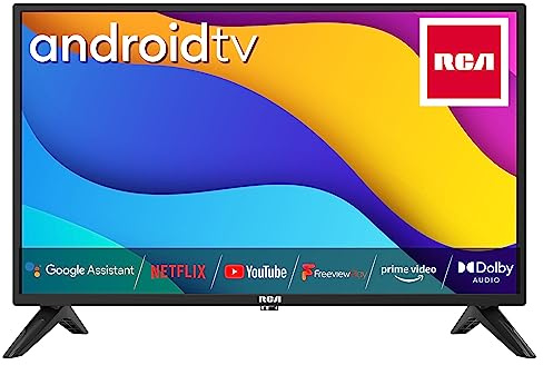 RCA RS24H1A 24 Inch Smart TV, Android TV with Netflix Freeview Google Play Disney+, Built-in Bluetooth Wifi Dolby Audio 3 x HDMI 2 x USB Port, Ideal Small Television for Small Lounge Kitchen Black