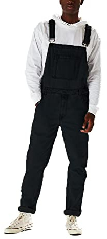 Cicilin Salopette da uomo Denim Salopette Moda Denim Pantaloni Bavaglino Casual Relaxed Fit Salopette Jeans