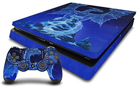 Head Case Designs Offizielle Ed Beard Jr Winter Seele Drachen Vinyl Haut Gaming Aufkleber Abziehbild Abdeckung kompatibel mit Sony PlayStation 4 PS4 Slim Console and DualShock 4 Controller