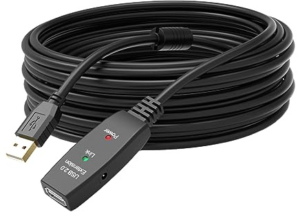 Xingsiyue 25M USB 2.0 Active Repeater Cable Extension Lead with Signal Amplification, Signal Amplifier Repeater USB Connection Cord