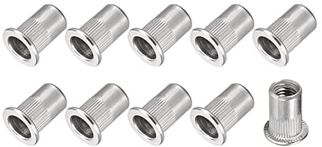 METALLIXITY Rivet Écrous (M8) 30pcs, 304 Inox Acier Fileté Insérer Écrous - pour Meuble Mécanique Fixation, Argent Ton