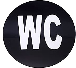 Panneau de toilette, panneau de toilette for hommes/femmes, panneau de porte de WC, autocollants muraux miroir, autocollant acrylique auto-adhésif, for la décoration de la maison (couleur : doré, tail