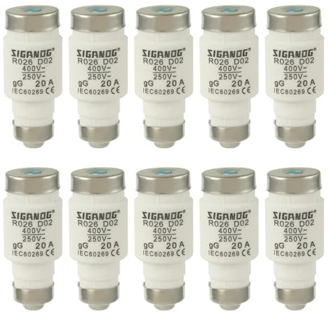 SIGANDG 20A D02 Neozed Sicherungen, D0-Typ Sicherungseinsatz, gL/gG 400VAC (10 Stück)