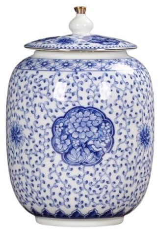 Pot de Vase Pot À Gingembre Décoratif, Vase en Porcelaine Émaillée Impériale Chinoise Ancienne, Bocaux De Temple, Pot De Stockage De Thé Rangement en Porcelaine(C,14.5 * 21cm)