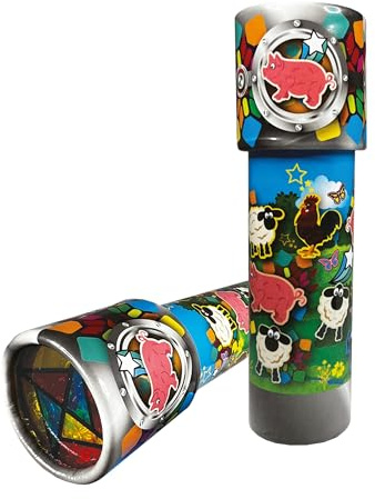 Kaleidomagic - Bauernhof-Tiere von Deluxebase. Umweltfreundliche nachhaltige Karton Bauernhof Kaleidoskop Spielzeug. Retro-Spielzeug für Spaß Party Geschenke, Lernspielzeug für Mädchen & Jungen.