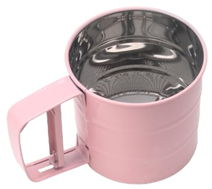 jyibinee Setaccio per farina, in acciaio inox, facile da pulire, colore: rosa