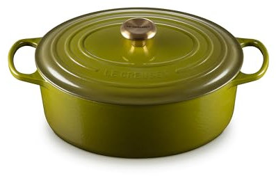 Le Creuset Emaillierter Schmortopf aus Gusseisen, oval, 6,75 qt, Olivgrün