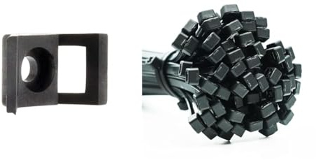 Embases à visser noir par 100 - Zenitech & ERKO 100 pièces d'attaches de câble professionnelles 100 x 2,5 mm Poignée d'attache de câble couleur noire, résistante à la température