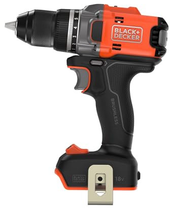 BLACK+DECKER 18V Cordless Brushless Drill Driver, Powerful 50Nm Torque, 13mm Keyless Chuck, 2-Speed Gearbox, LED Work Light, Without Battery and Charger, BLD682XN-XJ
