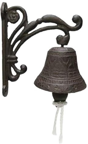 Glocke, Dinnerglocke im Freien – große Glocke für den Außenbereich, hängend aus Gusseisen, dekorative Wandglocke aus Gusseisen, klassische Innendekoration, starke Rufglocke für , Terrasse
