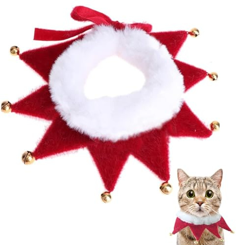8 Glöckchen Weihnachten Haustierhalsband, Hundehalsband Weihnachten für Kätzen und Hunde,Haustier Kostüm Zubehör für Hund Katze Welpen Kätzchen (XL)