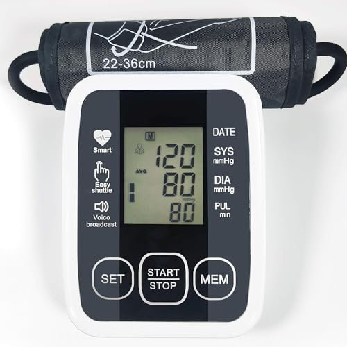 Tensiomètre Electronique à Bras Avec Brassard Réglable 22-36 cm, Mesure Automatique De La Tension Artérielle, Certifié Médicalement, Grand Ecran LCD