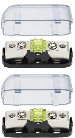 OTOTEC 2 Stück Car-Audio-Mini-ANL-Stromsicherungshalter 23 X 20 Mm Stecksicherungshalter aus Metall mit 100-A-Sicherung für Elektronische Und Elektrische Ladegeräte