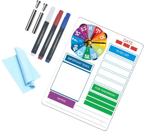 HOLIDYOYO 1satz Tisch-memo-board Mit Uhr Whiteboard Abwischbar Planungsboard Batterie Dekoratives Notizbrett Für Büro Zuhause Und Studium