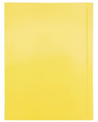 Idena 20172 - Sammelmappe A3 in Gelb, Dokumentenmappe aus robuster Pappe, Postmappe mit Innenklappen und Gummizugverschluss