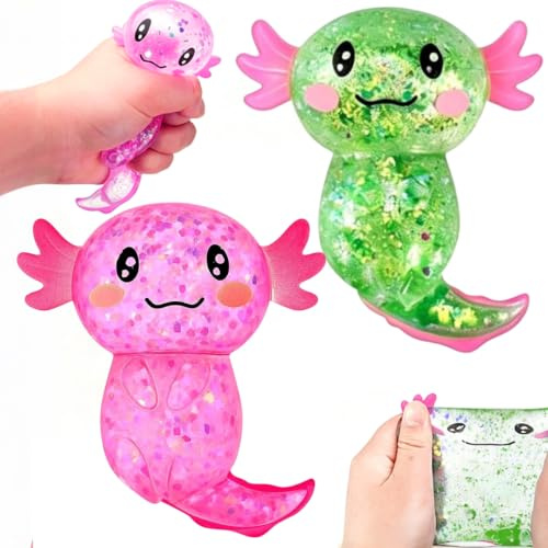 Axolotl Lot de 2 balles à presser pour soulager le stress et soulager le stress, salamandre, pour adultes et enfants