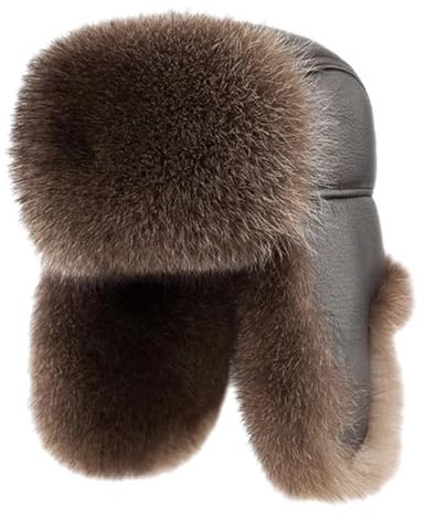 QUSYZD Wintermütze, Herrenmütze mit Ohrenklappen, warme Ledermütze, Winddichte Mütze zum Skifahren, Skaten und für den Haushalt im Freien,AL,A-L