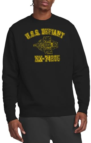 Star Trek Defiant Athletic Crew Sweatshirt, Svart, X-Large, Svart, XL