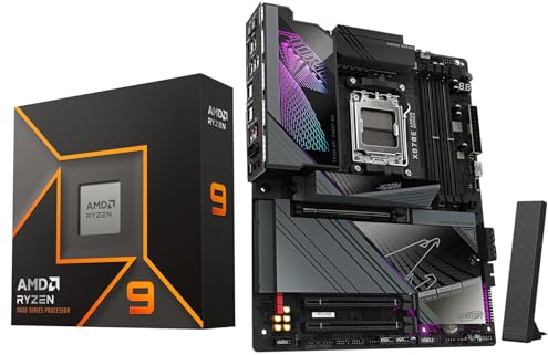 Micro Center AMD Ryzen 9 9900X CPU Processor with GIGABYTE X870E AORUS Master Motherboard (ATX, DDR5, 4X M.2, PCIe 5.0, USB4, WIFI7)