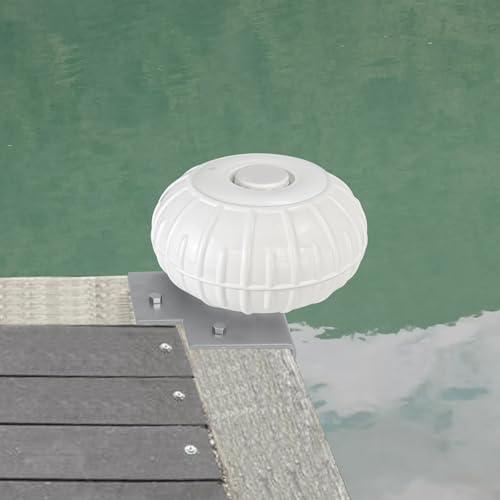 Dock Bumper Wheel,Dock Wheel Bumper,Boat Dock Corner Bumper Fender for Docking Pontoon Boat,Marine-Grade Corner-Mount Inflatable 12 Dock Wheel,Smooth Rolling,with Heavy-Duty Hardware-White