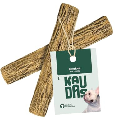 KAUDAS Sekelbos Kaustange „Südafrika“ – 2 x S Kauholz Hund (10-15 cm) für natürliche Zahnpflege & Beschäftigung, splitterfreie & extra Harte Hunde Kaustange – ohne Zusätze, nachhaltig geerntet