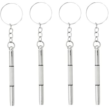 Verazquy 4Pcs Mini Screwdriver for Glasses, 3 in 1 Precision Screwdriver Glasses Tightening Kit with Keychain, Portable Watch Repair Tool Set for Eyeglasses, Sunglasses, Jewelry, Electronics.