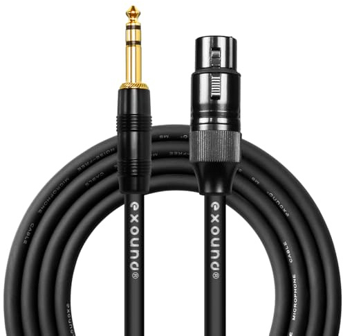 Exound XLR Female to 1/4 Inch (6.35mm) TRS Cable 3M/10ft, Gold-Plated Balanced Interconnect Quarter Inch Jack Audio Cable for Microphone Amp, Speakers, Mixing Consoles, Amplifiers & DAC