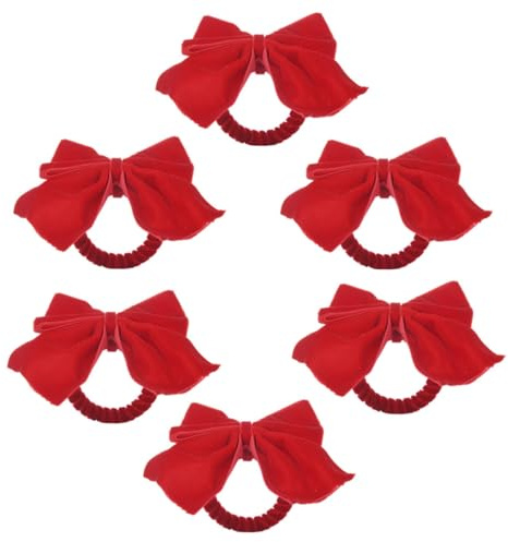 Anillos 6 Piezas de Lino, de Servilleta Lazo Rojos | Mantienen las Servilletas en Su Sitio, Decoración de Mesa para Bodas y Reuniones Familiares