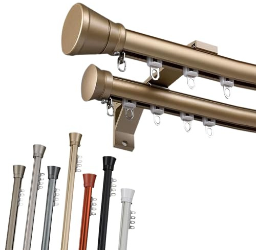 Pali scorrevoli silenziosi in alluminio a doppia asta per soggiorno, camera da letto o ospedale divisori (d 140 cm)