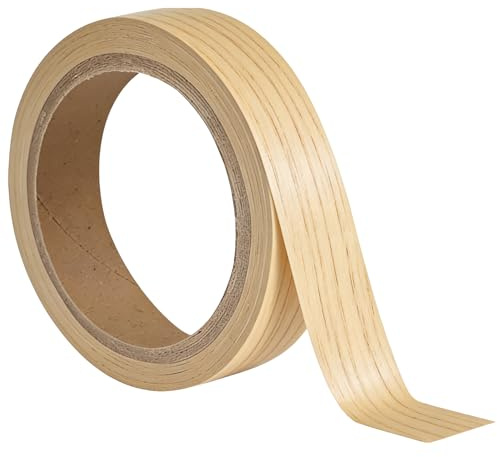 TIHNY Cinta de borde autoadhesiva marrón claro, 10m | Cantos para muebles estilo roble natural, para reparaciones de armarios y proyectos DIY, sin plancha necesaria