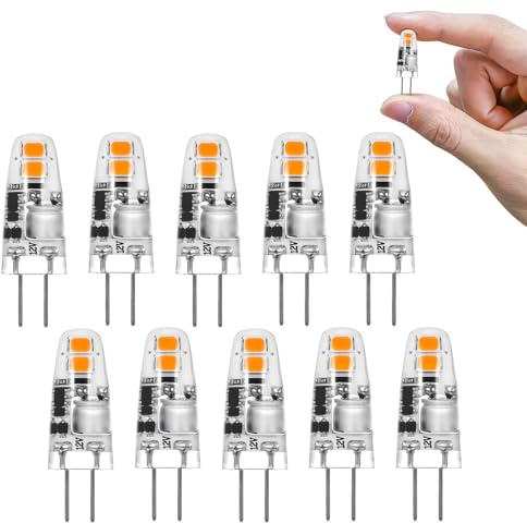 I-SHUNFA G4 Led Lampen, Warmweiß 2700K 1.2W 12V 120lm LED Birnen | Ersatz für 10W-15W Halogenlampen, Nicht Dimmbar, Klein LED Glühbirnen für Dunstabzugshaube, Küche (10 Pack)