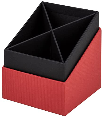 Rössler SOHO Stifteköcher | Stifte Organizer | Stiftehalter Schreibtisch | Büro Organizer | Schreibtisch Zubehör | Büro Zubehör | 86 x 86 x 100 mm | 1 Stück | Farbe: Rot | Stiftehalter für Schreibtisch und Büro, zur Aufbewahrung von Stiften, Markern und Schreibzubehör