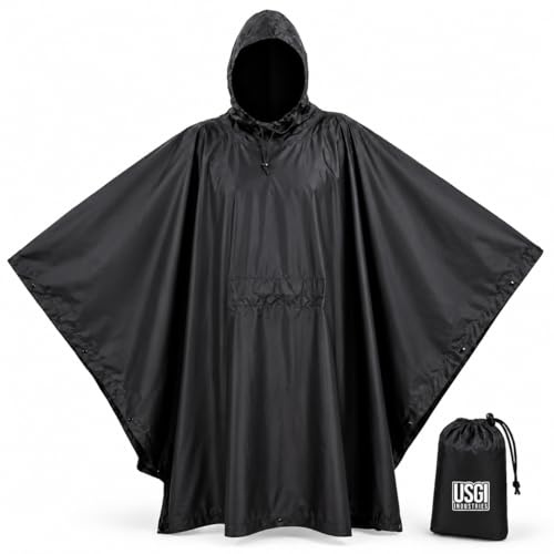USGI Industries Military Style Poncho Multi Use Rip Stop Camouflage Regen Poncho
